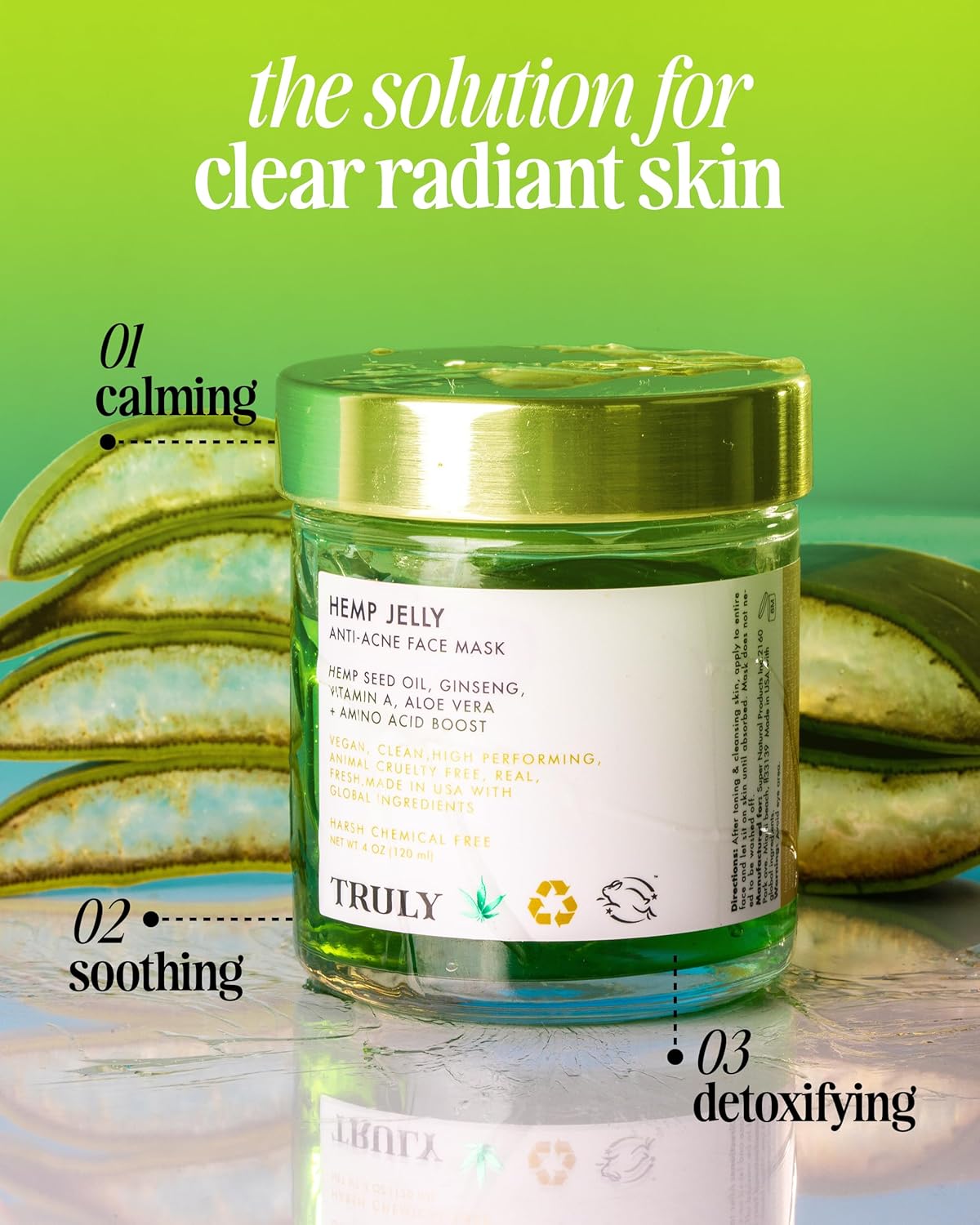 Máscara facial Hemp Jelly Anti‐Blemish Truly