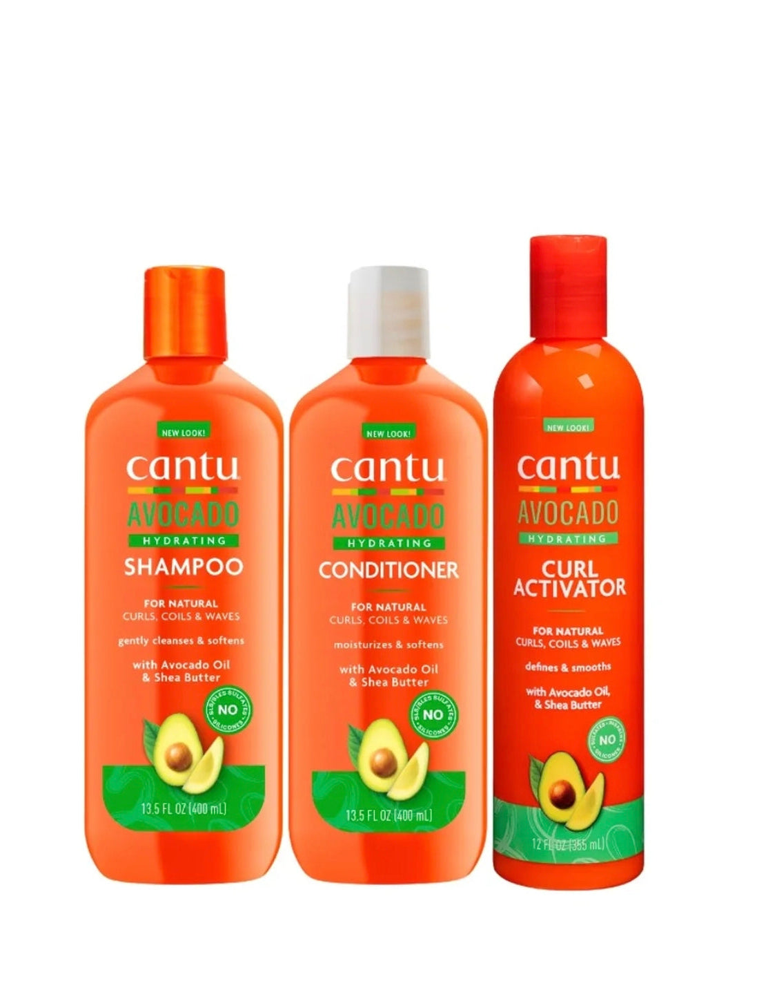 Cantu Avocado Hydrating Set para Rizos – Shampoo, Acondicionador y Curl Activator