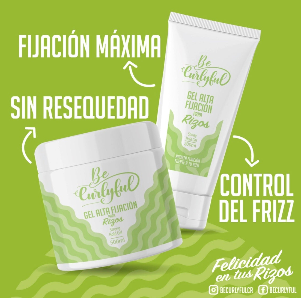 Be Curlyful Gel de Fijación Alta para Rizos