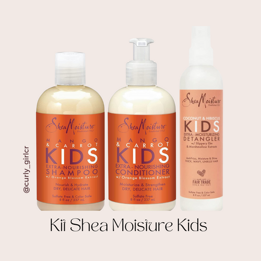 SheaMoisture KIDS Shampoo and Conditioner Set, Extra-Nourishing Mango & Carrot + Coconut & Hibiscus Detangler
