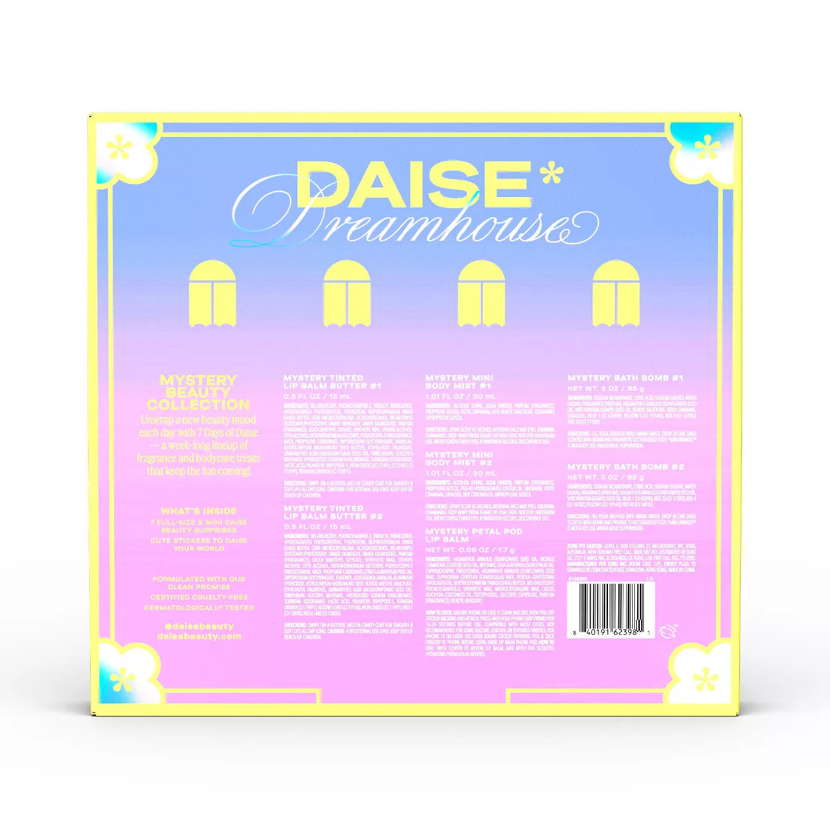 Calendario de Adviento de Navidad DAISE - Set de Regalo de Baño y Cuidado Corporal - 8 piezas *Preventa*