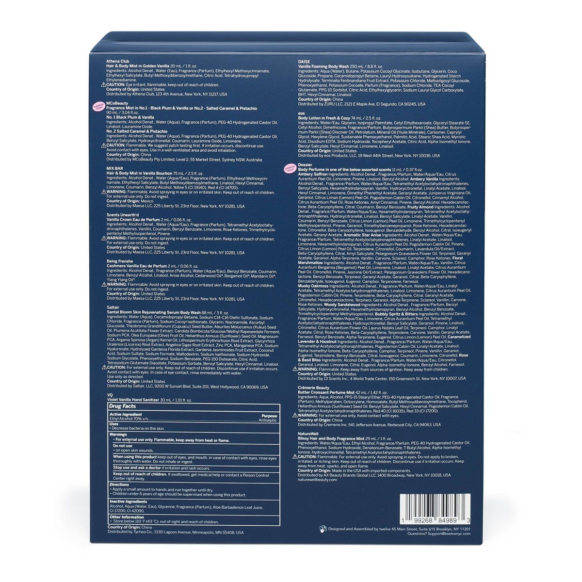Calendario de Fragancias y Body Care de 12 Piezas *Preventa*