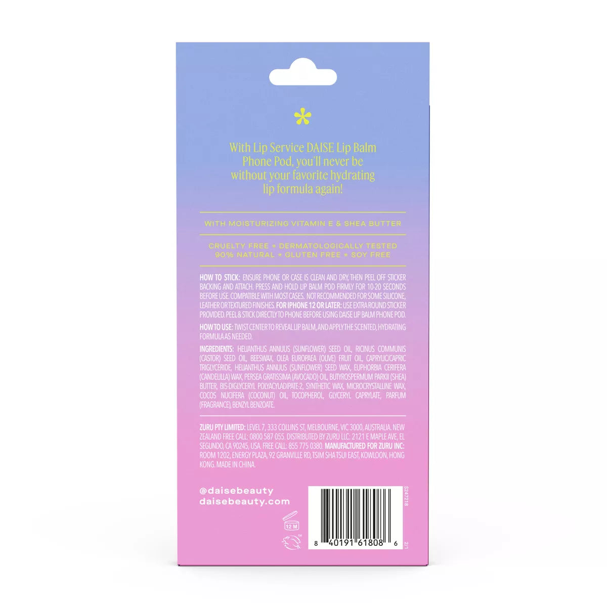 DAISE Lip Service Lip Balm Phone Pod Watermelon Crush – Bálsamo Labial 1.7 g *preventa*