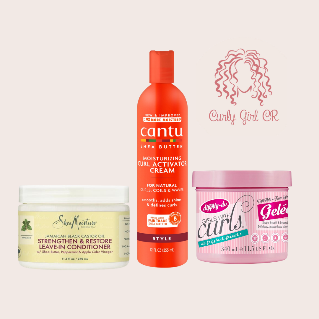 Kit Nutritivo para Rizos – Leave-In SheaMoisture + Activador Cantu + Gel Dippity Do