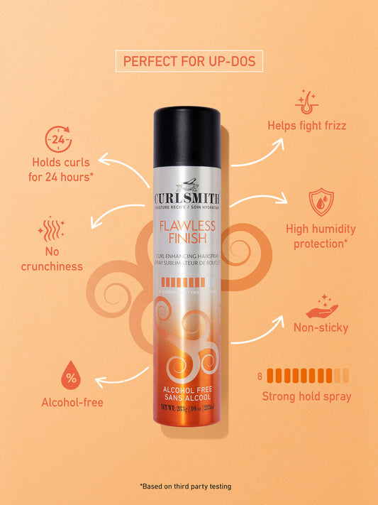FLAWLESS FINISH HAIRSPRAY -Fijación Fuerte- STRONG HOLD CURLSMITH