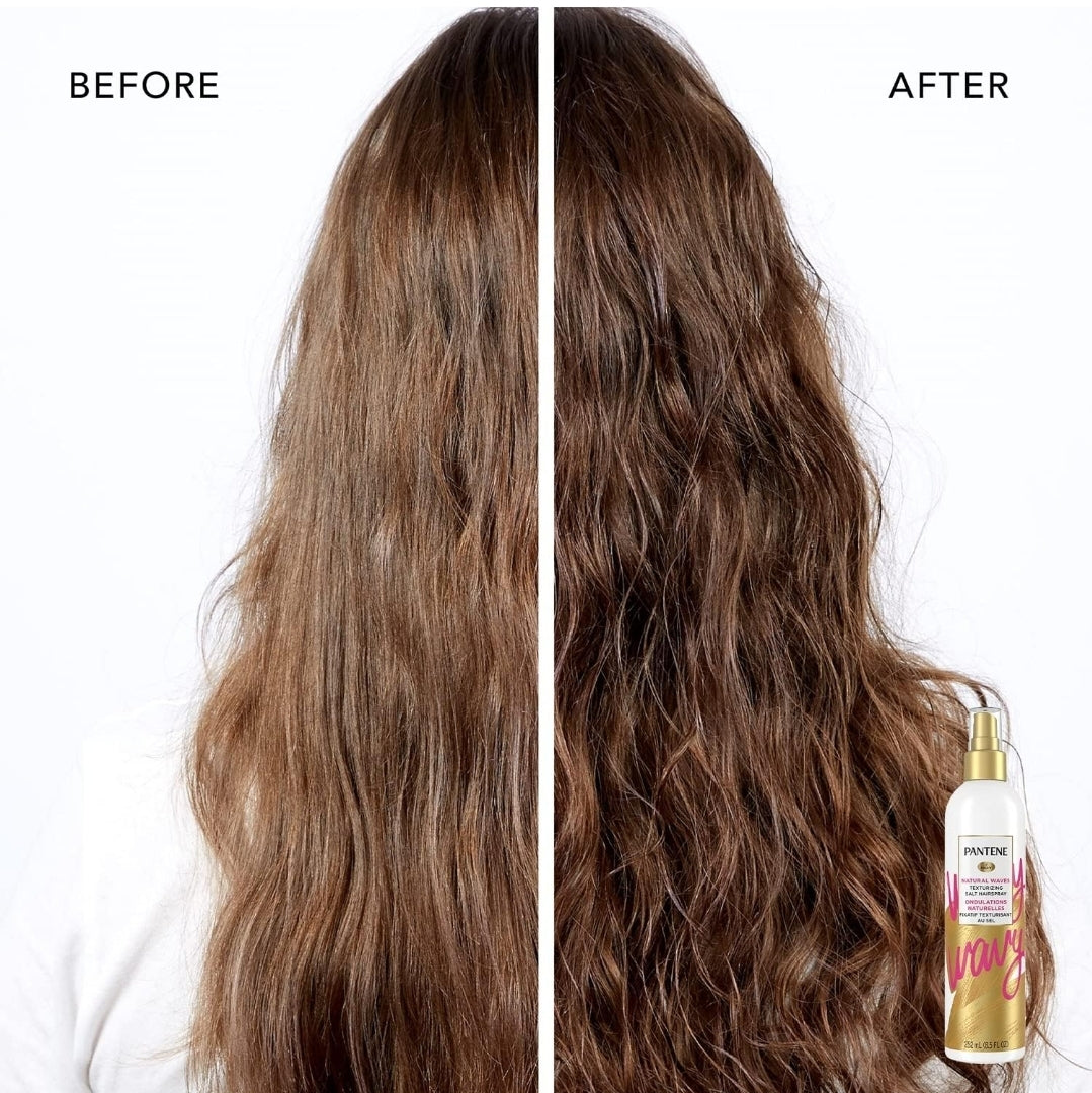 Pantene Pro-V Salt - Laca texturizadora para el cabello, no necesita mar, ondas naturales, paquete de 3, 25.5 onzas en total
