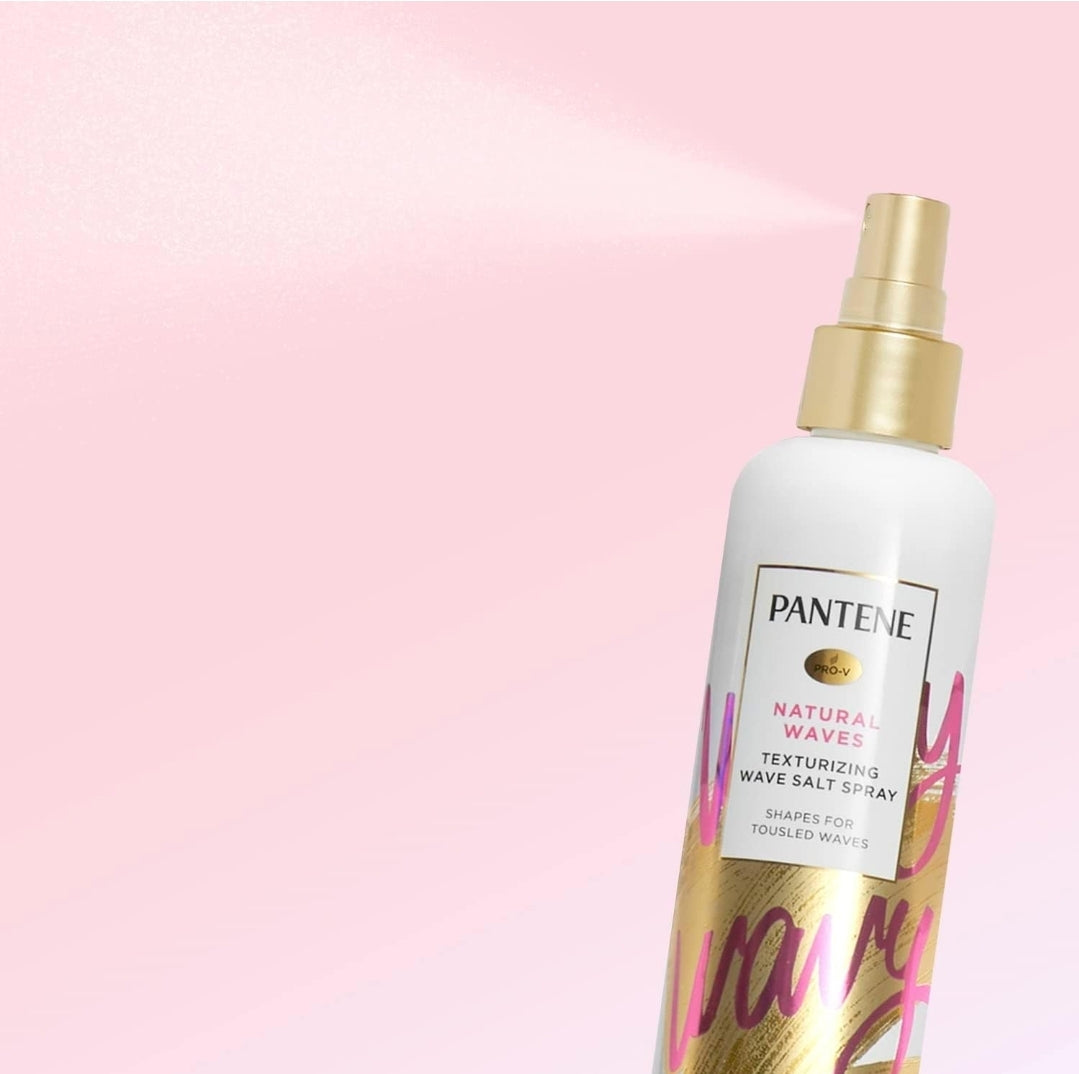 Pantene Pro-V Salt - Laca texturizadora para el cabello, no necesita mar, ondas naturales, paquete de 3, 25.5 onzas en total
