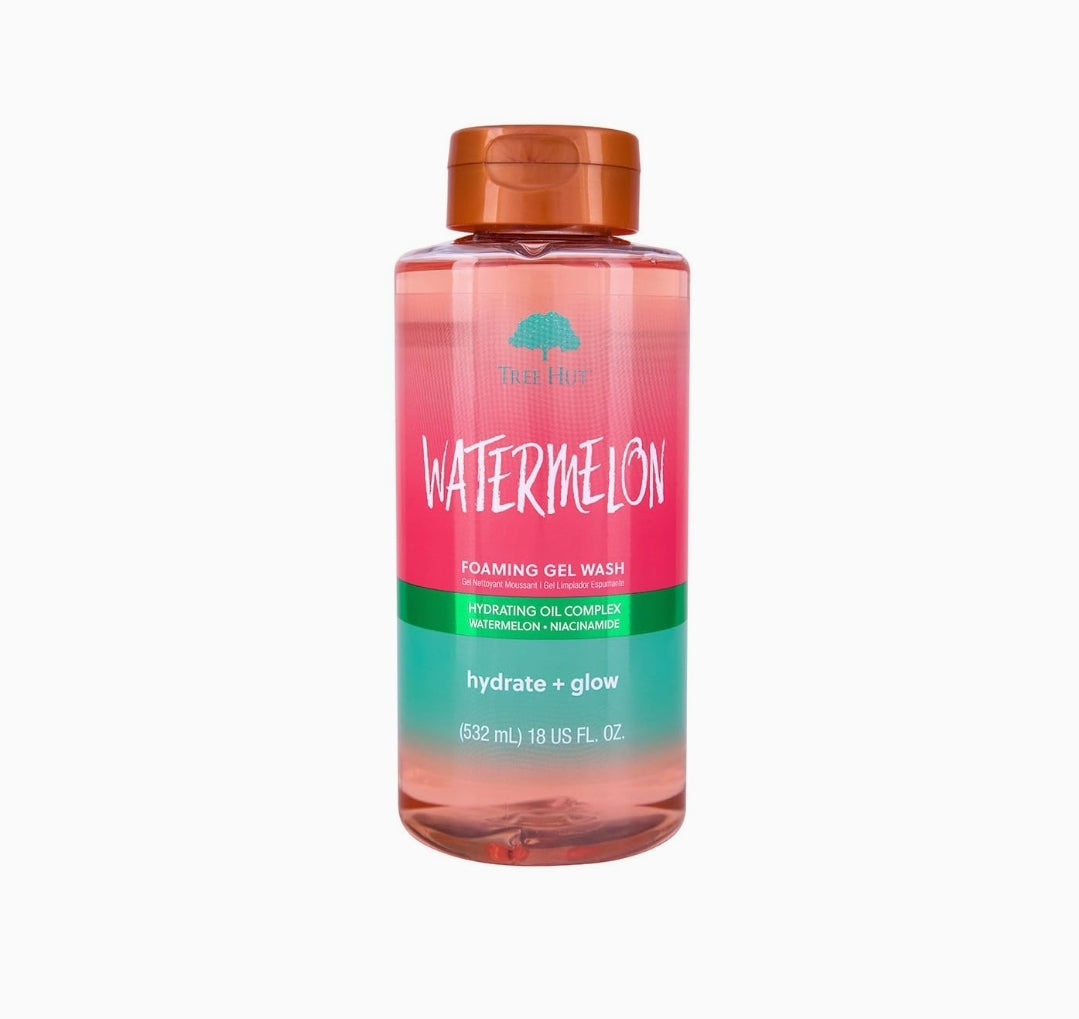 Tree Hut Gel de gel espumoso nutritivo, hidratante e hidratante de sandía, 18 onzas