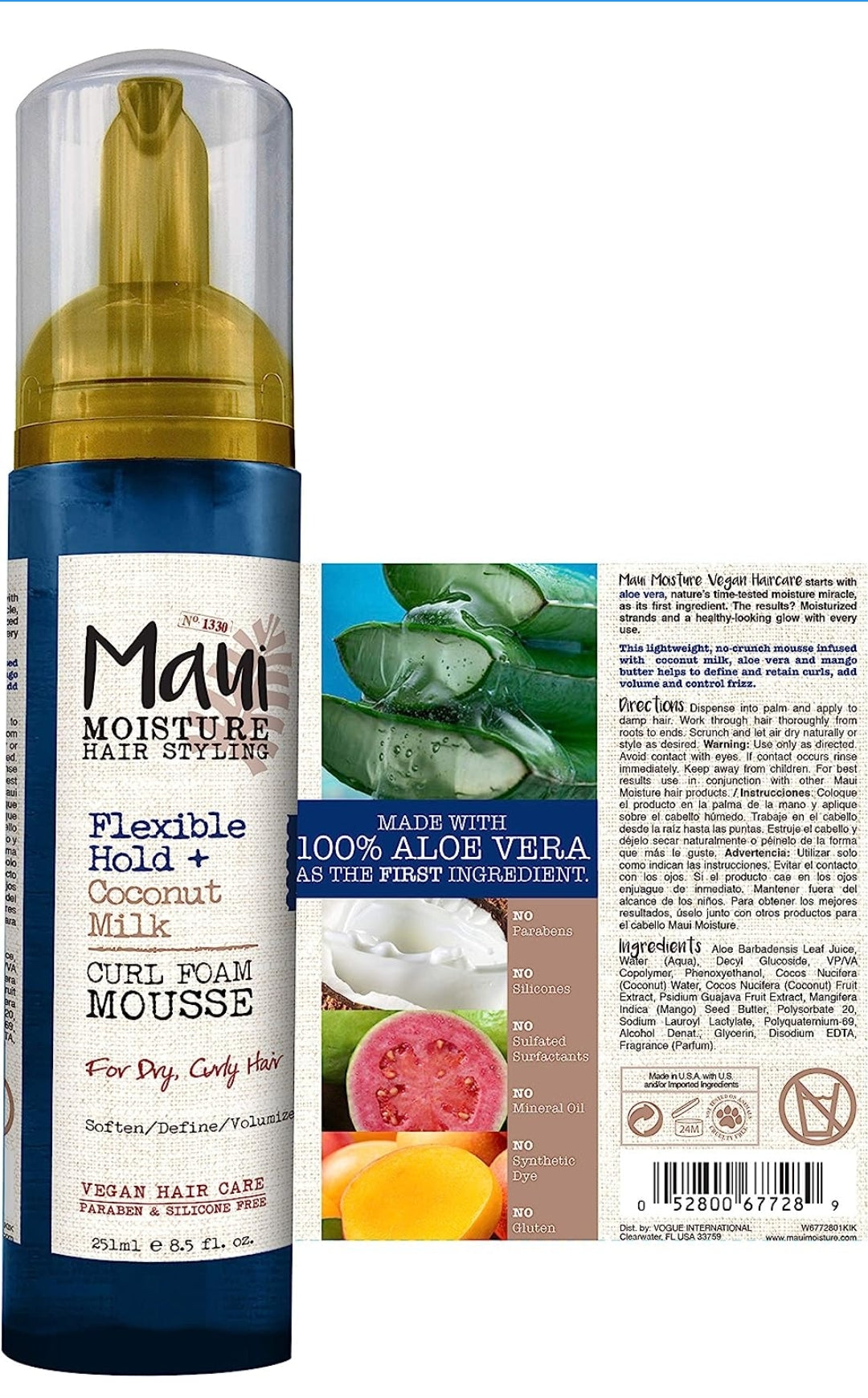 Maui Moisture Flexible Hold + Mousse de espuma de rizos