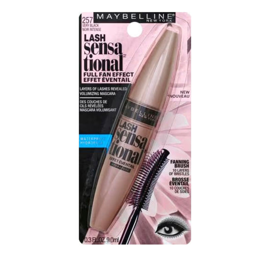 Máscara Lash Sensational Waterproof Very Black Maybelline 1 unidad