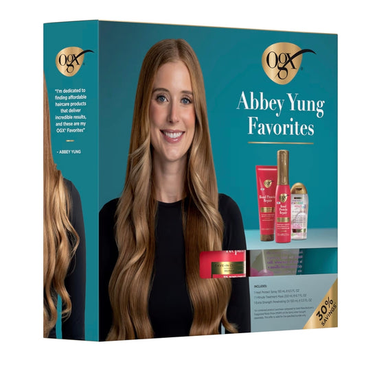 OGX Kit Favorito de Abbey Yung – Reparación y Protección Completa para Cabello Dañado
