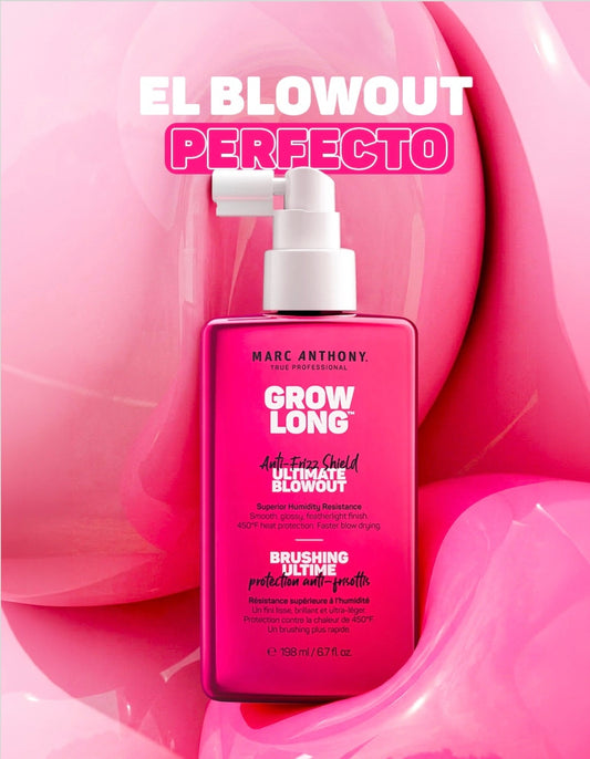 Protector Térmico 450°F, Brillo y Control del Frizz Marc Anthony Anti-Frizz Shield Ultimate Blowout Spray– 6.7 oz