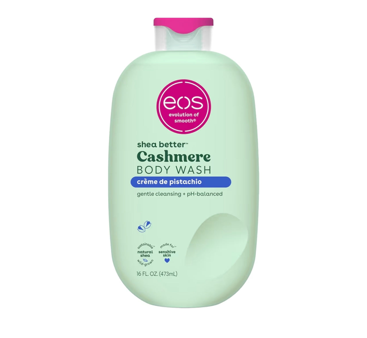 Gel de Baño Cashmere Vanilla & Pistachio Cream – Gel Hidratante Corporal con Manteca de Karité, Vitamina E y Glicerina EOS 16 oz