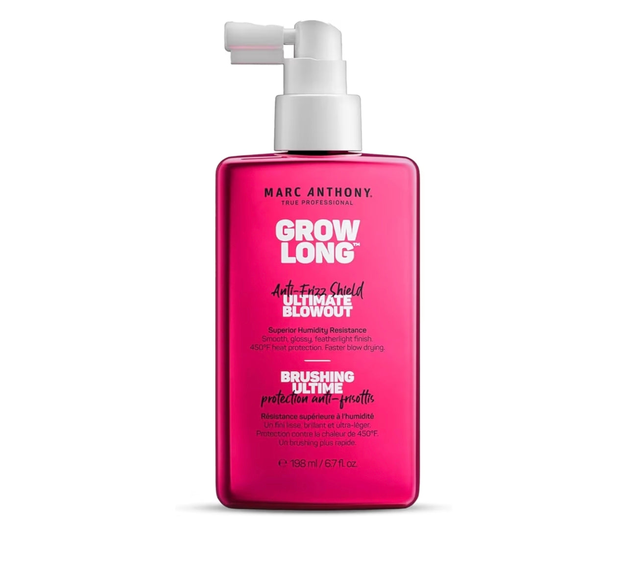 Protector Térmico 450°F, Brillo y Control del Frizz Marc Anthony Anti-Frizz Shield Ultimate Blowout Spray– 6.7 oz