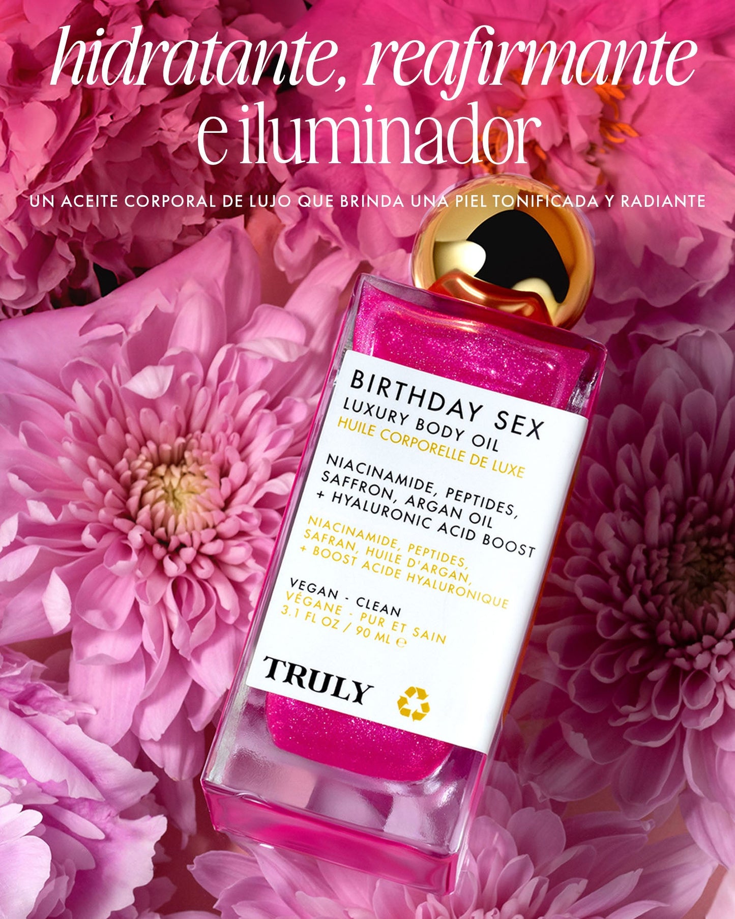 Aceite corporal reafirmante con brillo Birthday Sex Aceite corporal de lujo Truly