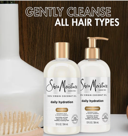 Champú / Acondicionador 100% con aceite de coco  hidratación diaria Shea Moisture
