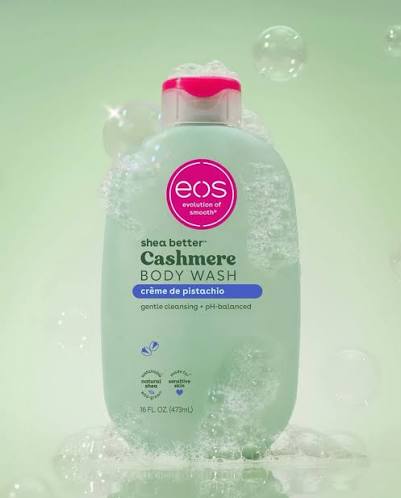 Gel de Baño Cashmere Vanilla & Pistachio Cream – Gel Hidratante Corporal con Manteca de Karité, Vitamina E y Glicerina EOS 16 oz
