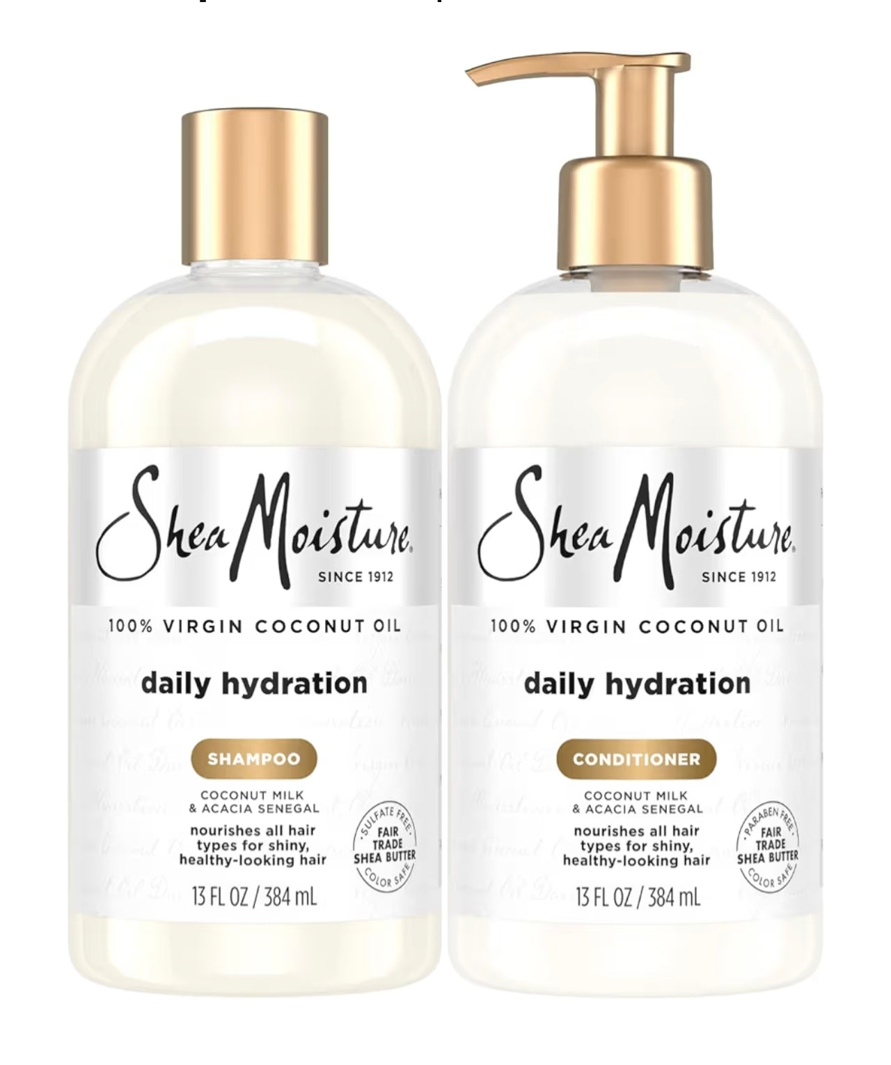 Champú / Acondicionador 100% con aceite de coco  hidratación diaria Shea Moisture