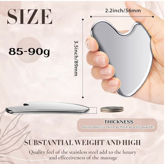 🩶 Gua Sha Facial y Corporal de Acero Inoxidable – Nuanchu
