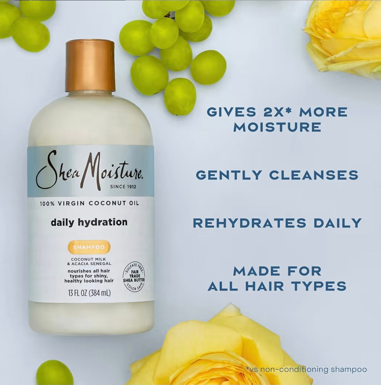 Champú / Acondicionador 100% con aceite de coco  hidratación diaria Shea Moisture
