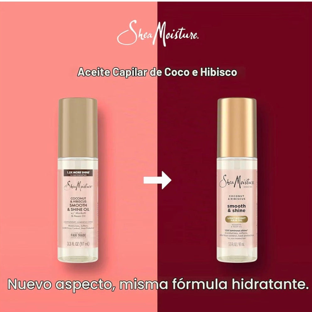 Shea Moisture Aceite Suave y Brillante de Coco/hibisco 3.3oz