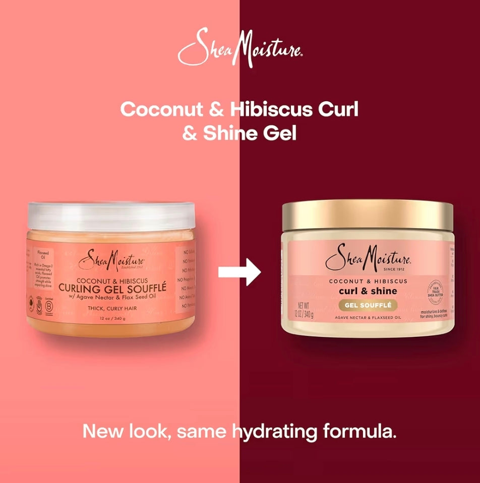 SheaMoisture Gel Rizador Coconut & Hibiscus Curling Gel Soufflé 12 oz (340 g)