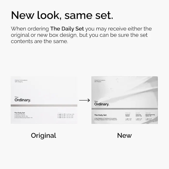 The Ordinary The Daily Set – Kit de cuidado facial hidratante de 3 pasos