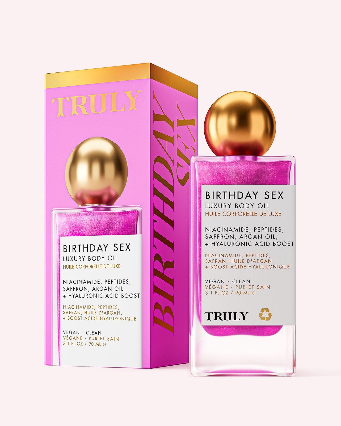 Aceite corporal reafirmante con brillo Birthday Sex Aceite corporal de lujo Truly