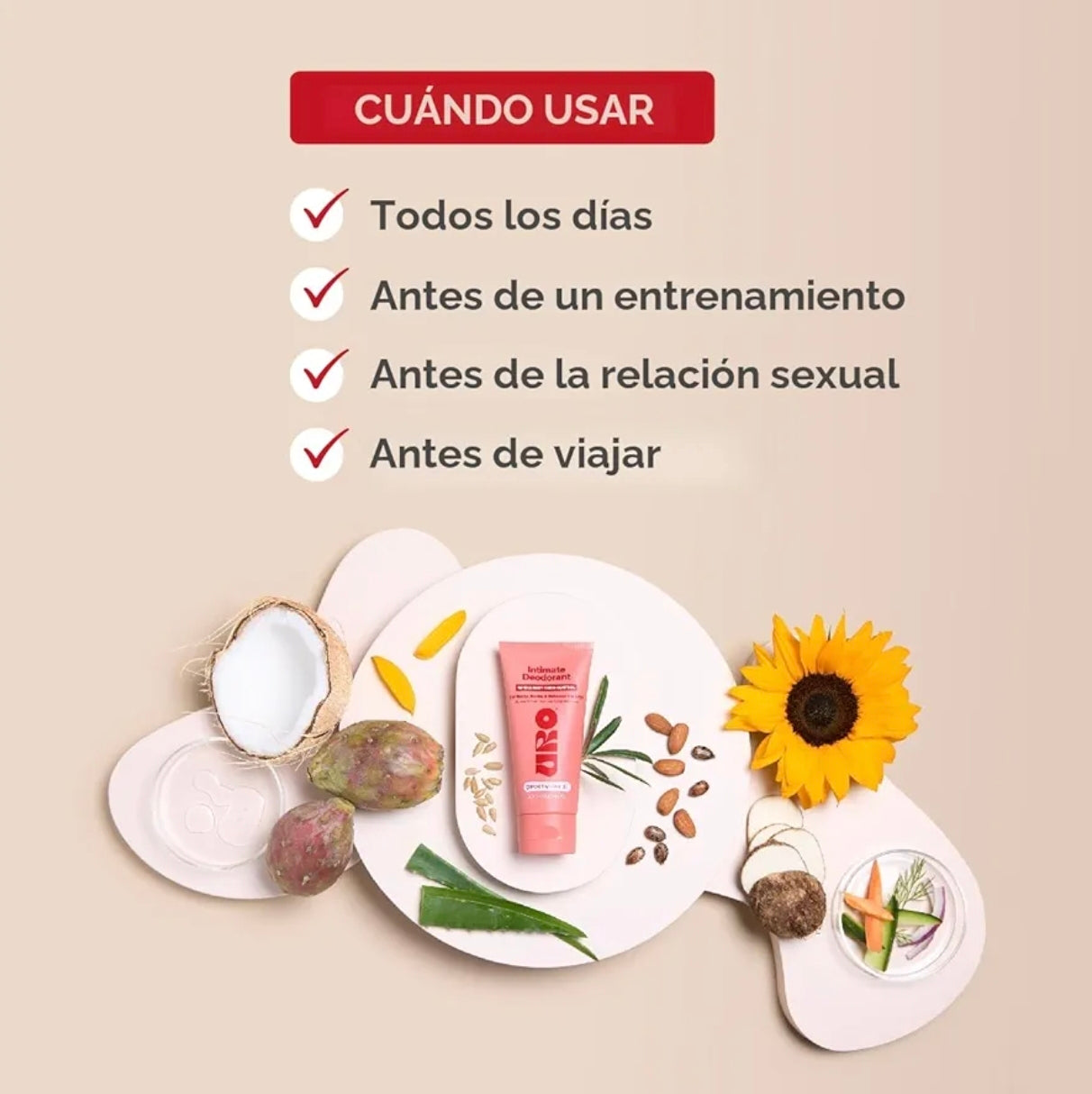 Crema Desodorante Corporal (3 oz / 85 g) Uro, O Positive