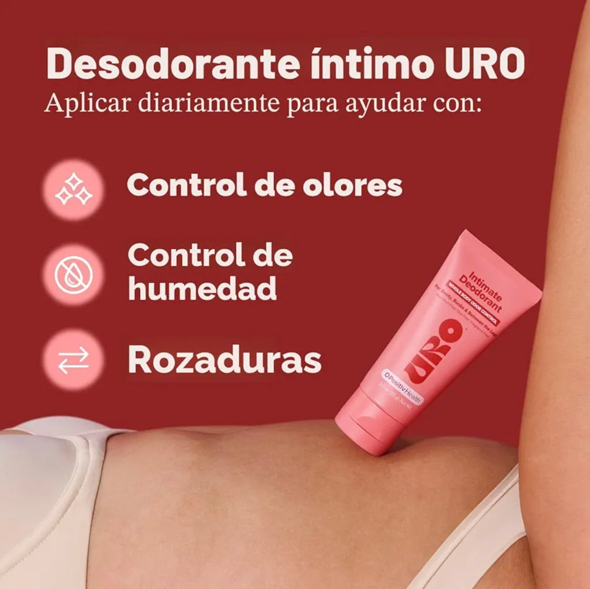Crema Desodorante Corporal (3 oz / 85 g) Uro, O Positive