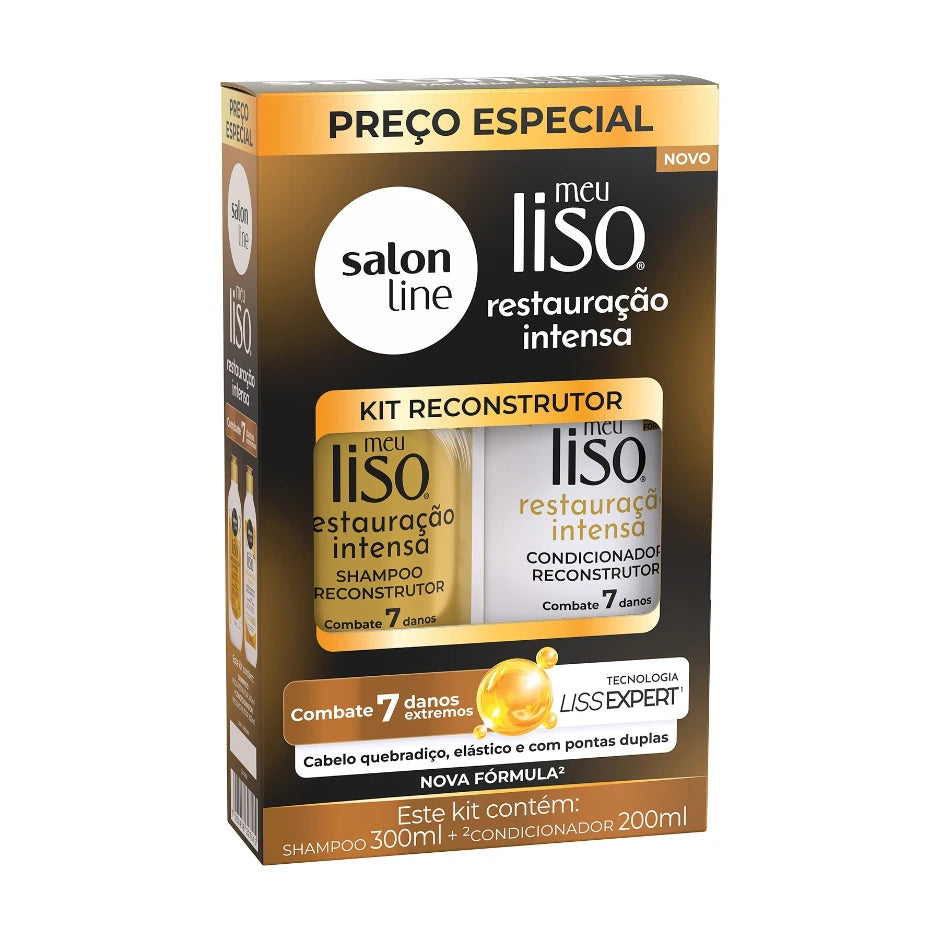 Kit Shampoo 300ml + Condicionador 200ml Meu Liso Restauração Intensa