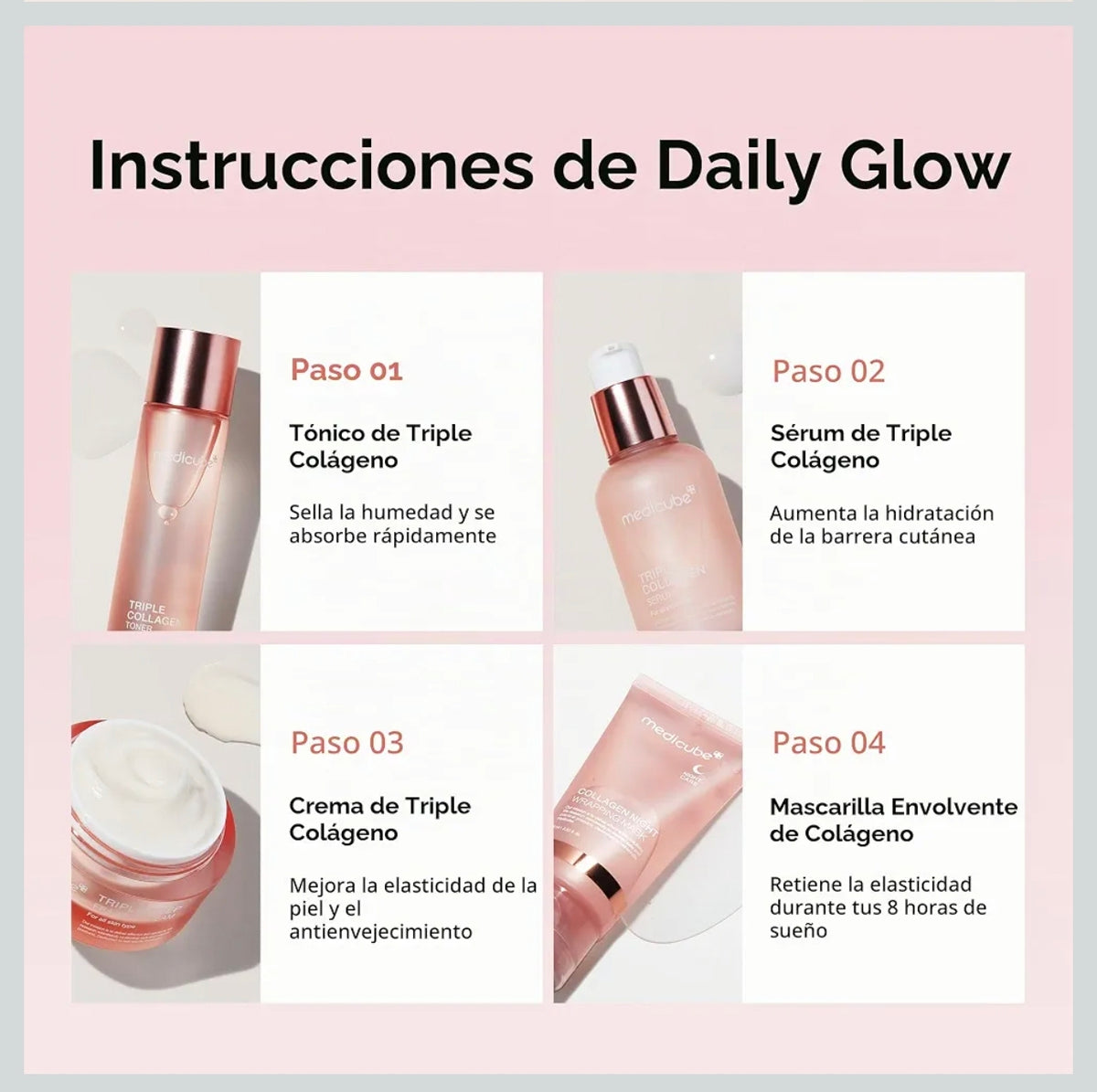 ✨ Medicube Glass Skin Collagen Trial Kit | Mini Set de Skincare Coreano