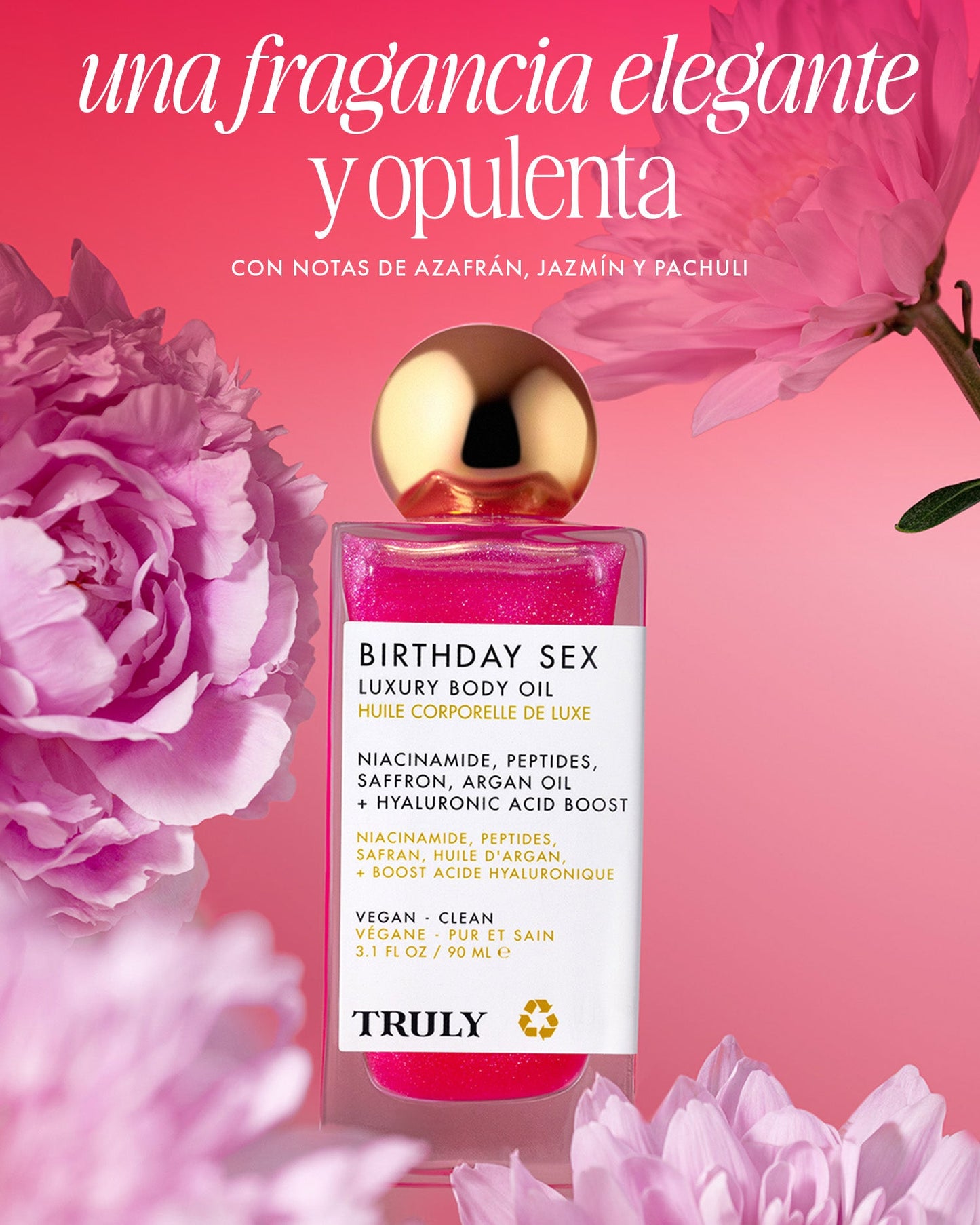 Aceite corporal reafirmante con brillo Birthday Sex Aceite corporal de lujo Truly