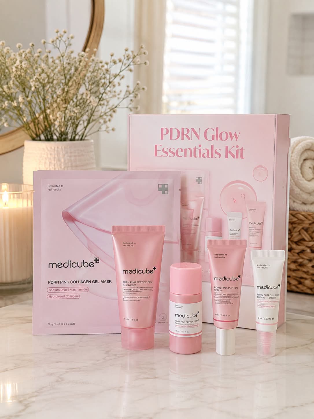 Medicube PDRN Glow Essentials Kit | Set Mini de Skincare Coreano 5 Pasos