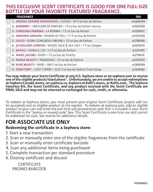 Sephora Favorites Holiday Perfume Sampler Vault Set con Certificado Canjeable*preventa*