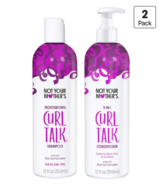 Dúo Champú + Acondicionador Curl Talk | Hidratación, Definición y Control Frizz |Not Your Mother’s 12 oz c/u