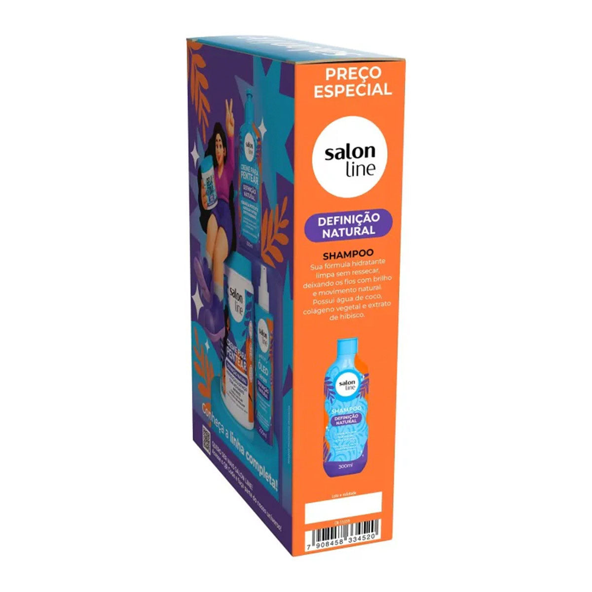 Kit Shampoo y Acondicionador Definición Natural Rizos Hidratación Salon Line  300 ml c/u