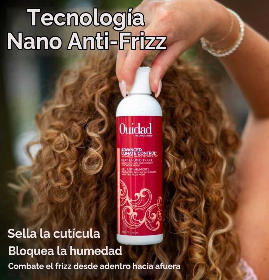 Ouidad Advanced Climate Control Gel Anti-Frizz – Fijación Fuerte para Rizos