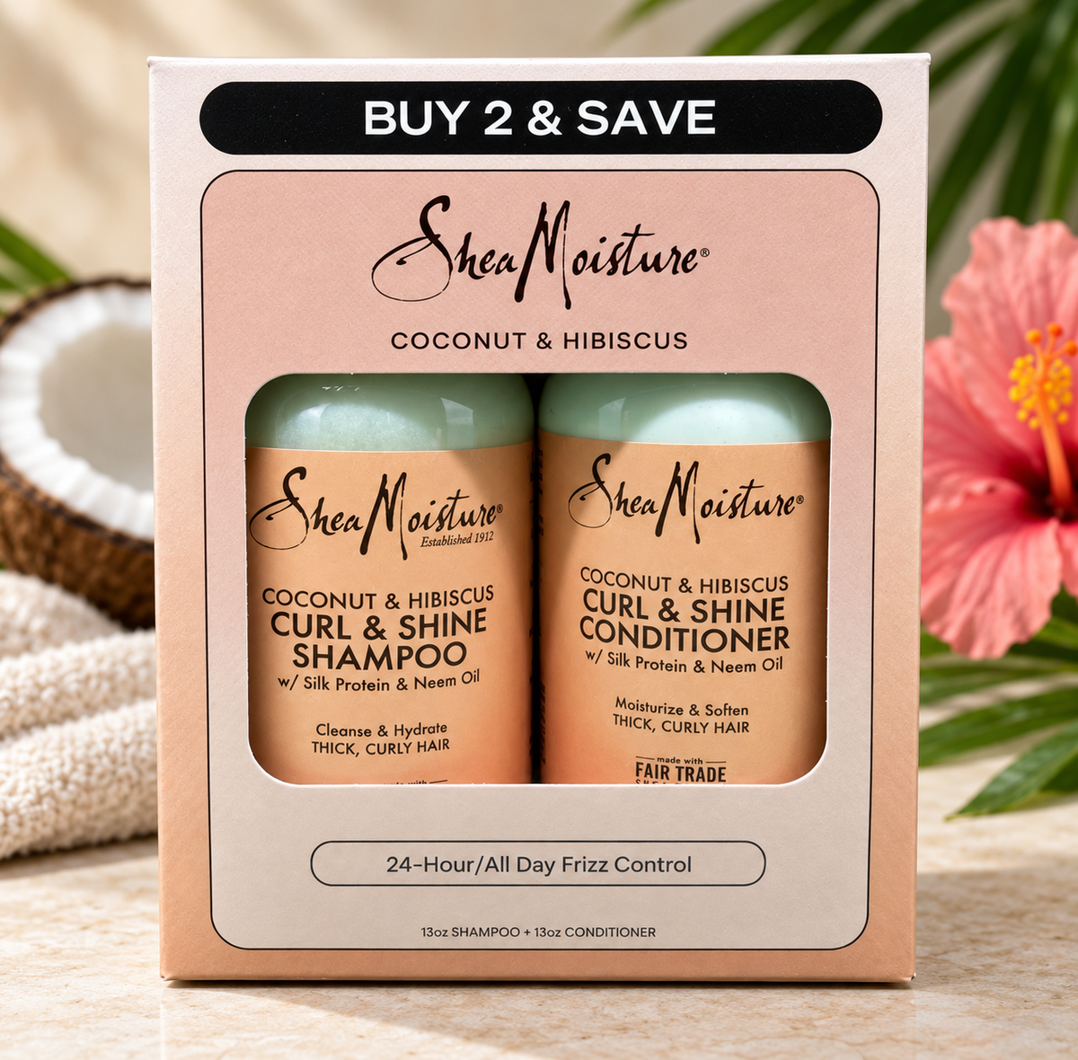 Shea Moisture Champú/ acondicionador Coconut & Hibiscus Curl & Shine