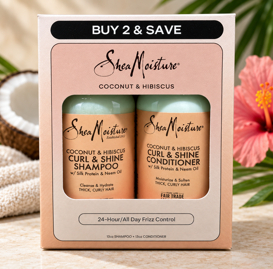 Shea Moisture Champú/ acondicionador Coconut & Hibiscus Curl & Shine