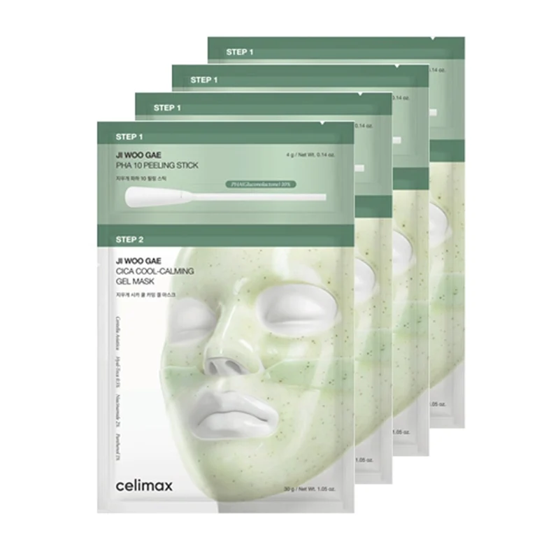 Máscara de Gel 2 Pasos, Cica PHA Peel (4 unidades) Celimax
