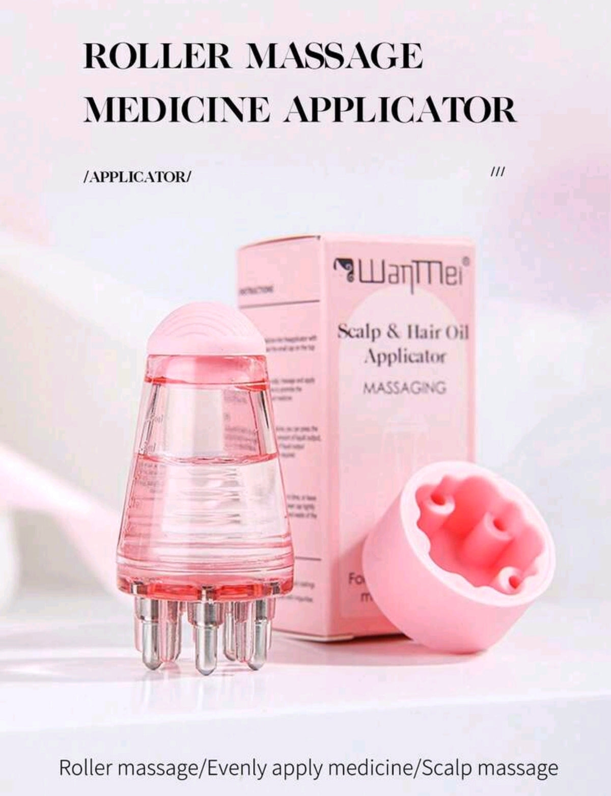 Cepillo Aplicador de Aceite y Sérum para Cuero Cabelludo – Masajeador con Cerdas de Silicona