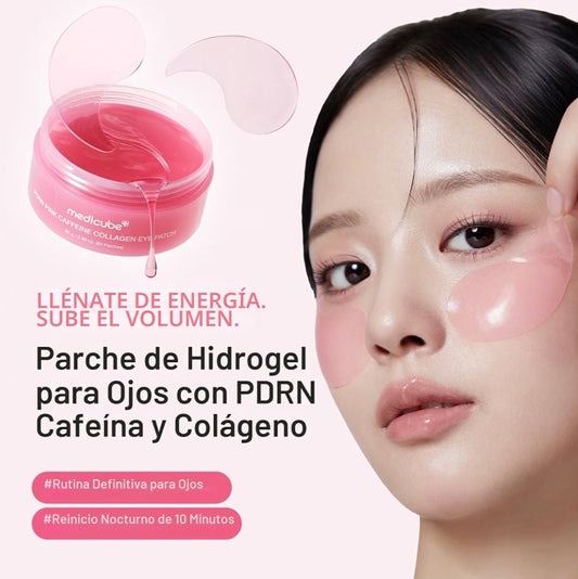 MEDICUBE PDRN Pink Caffeine Collagen Eye Patch – Parches de Hidrogel para Ojos 60 unidades