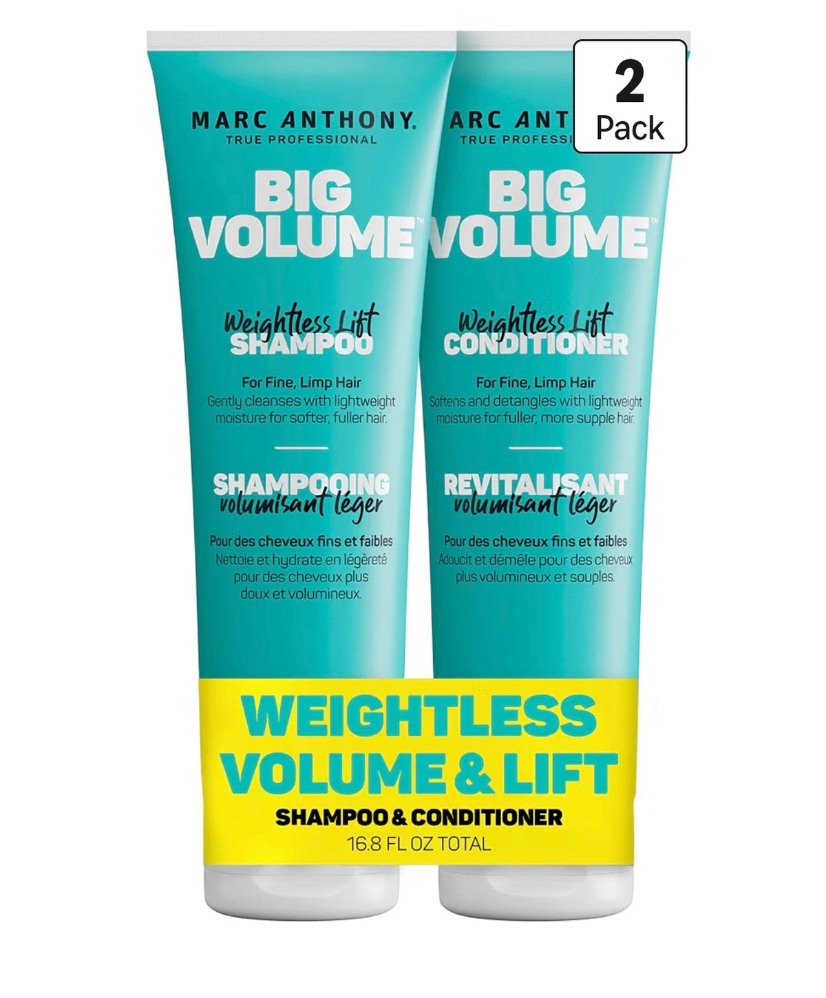 Marc Anthony Big Volume Shampoo + Acondicionador Voluminizador | Weightless Lift